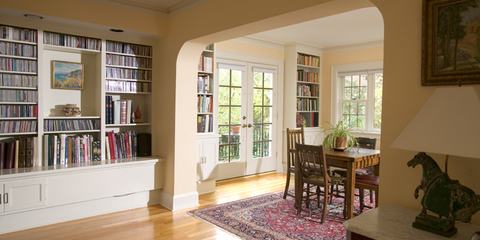 Remodeled open living and dining space